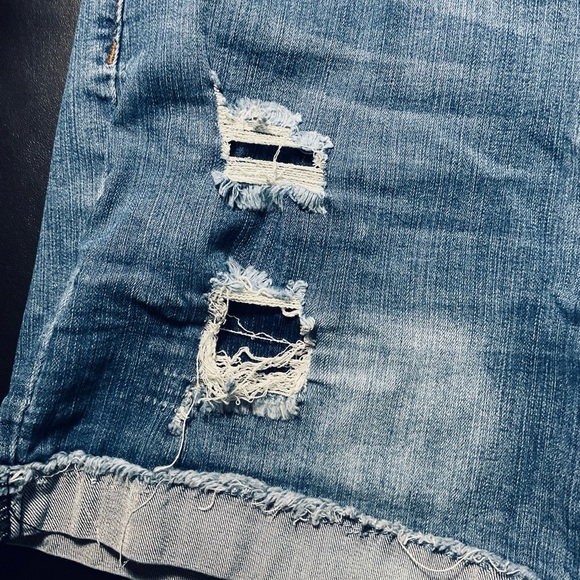 Blue Distressed Denim Shorts - Picture 3 of 8